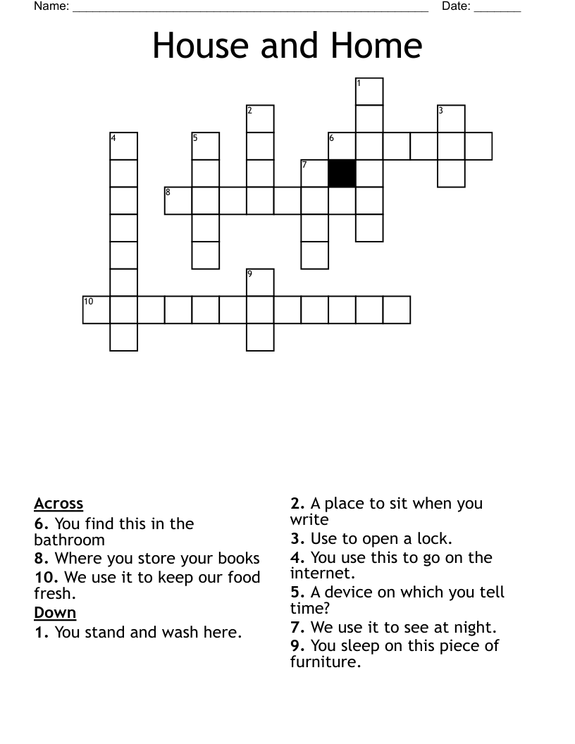 House and Home  Crossword