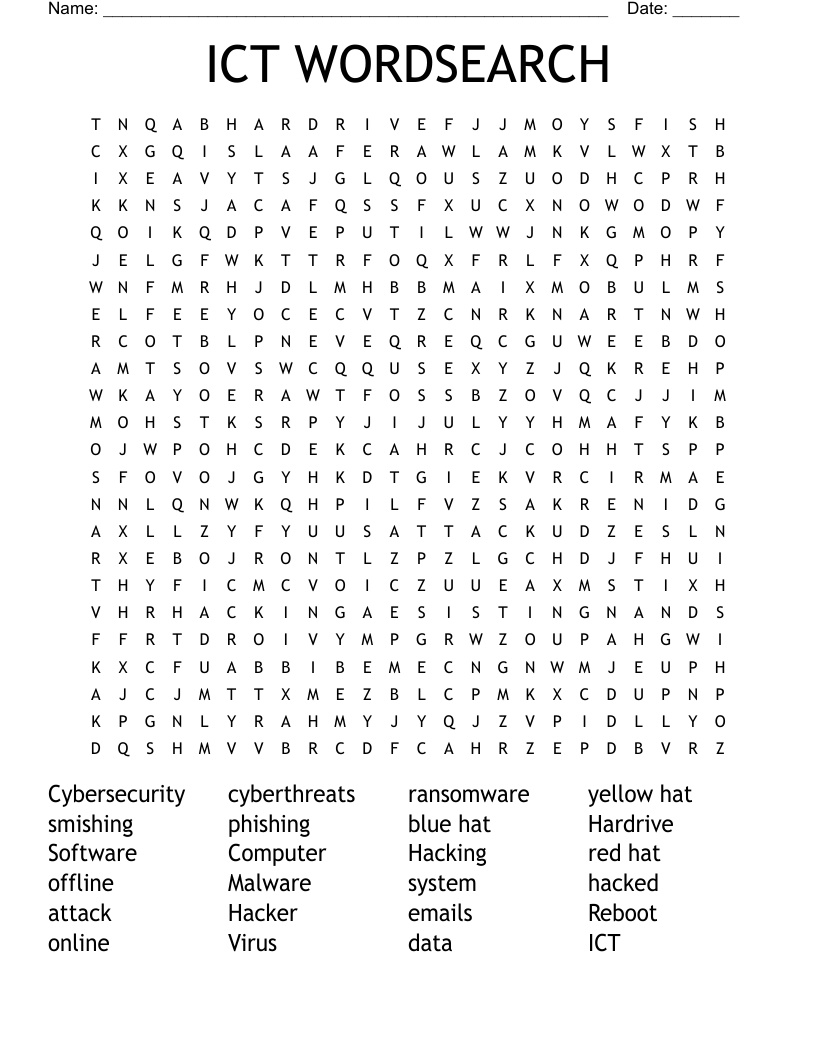 ICT WORDSEARCH