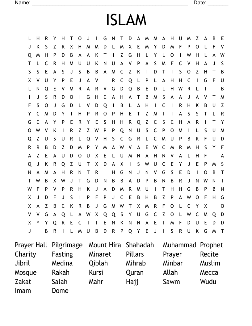 ISLAM Word Search