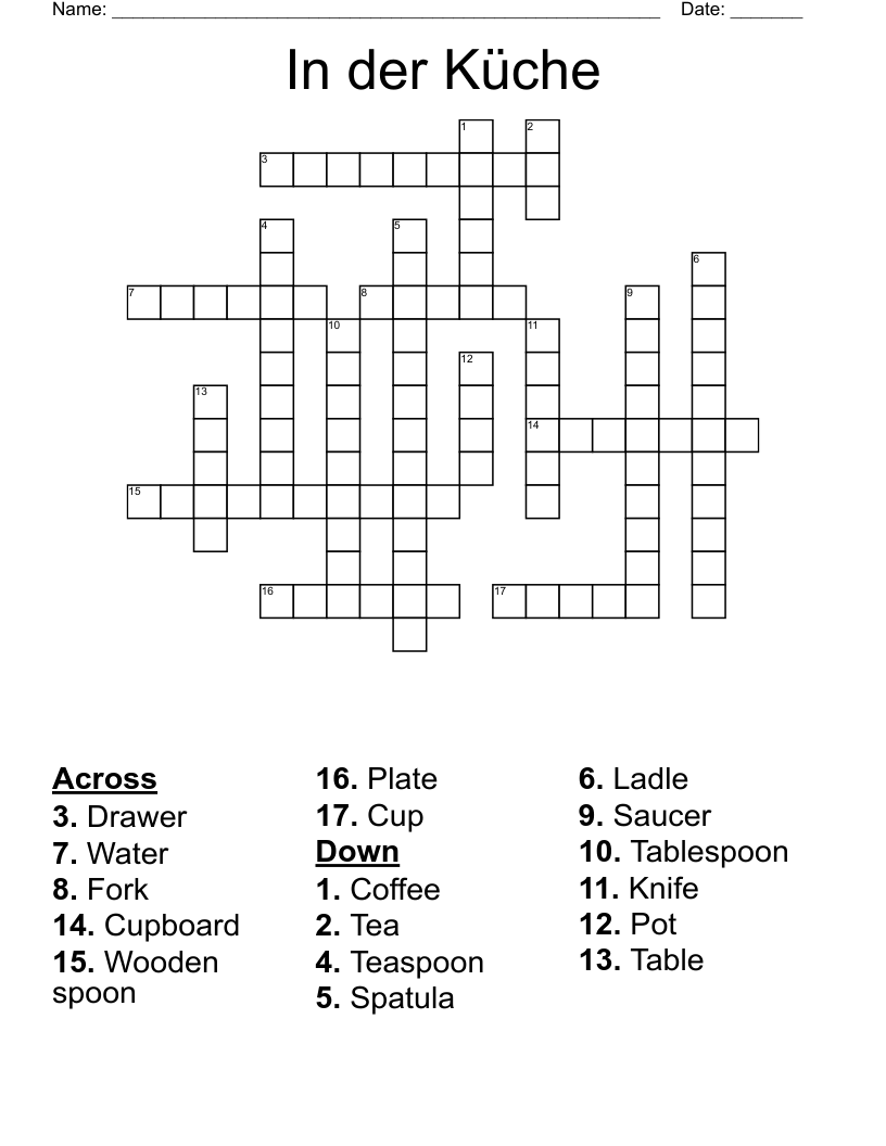 In der Küche Crossword
