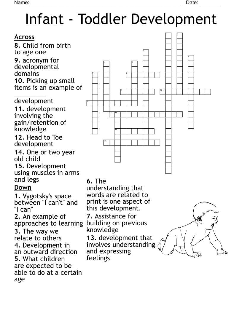 Infant - Toddler Development Crossword
