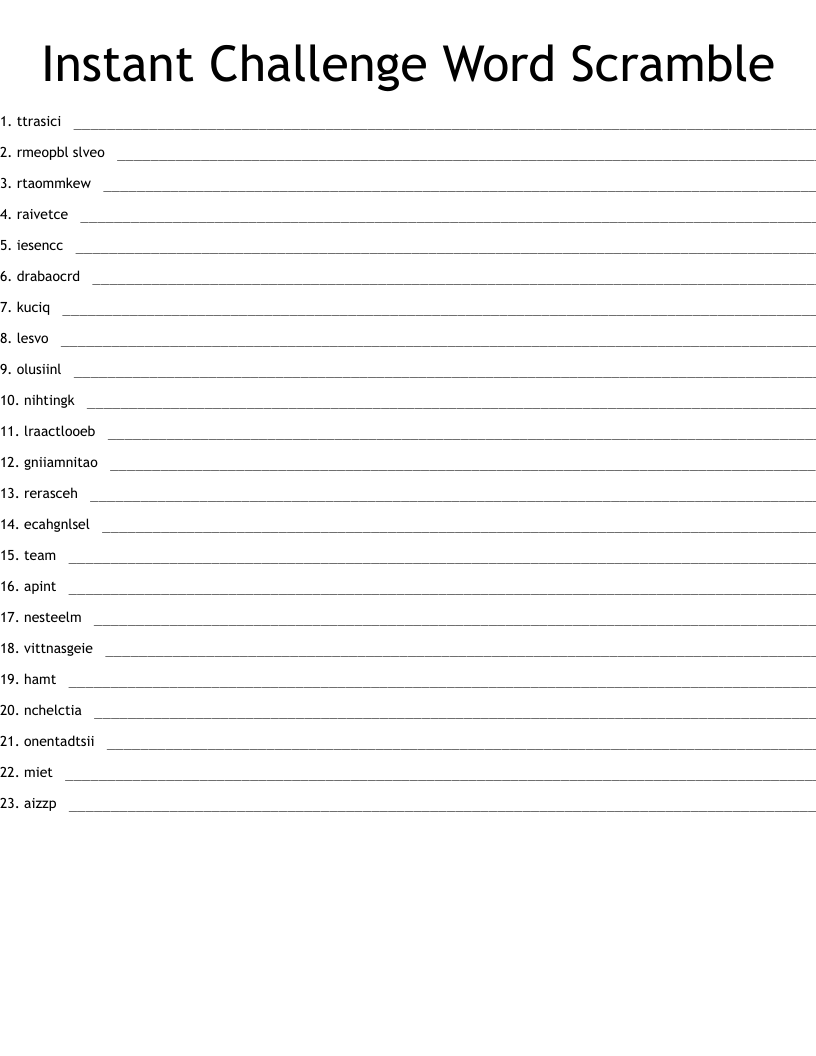 Holiday Movie Word Scramble