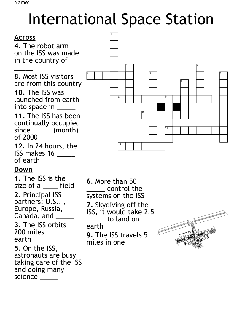 International Space Station Crossword