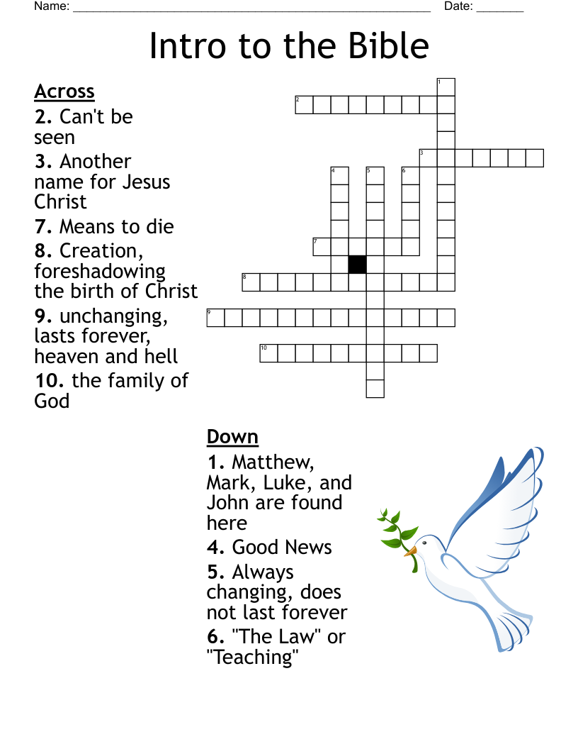 Intro to the Bible Crossword