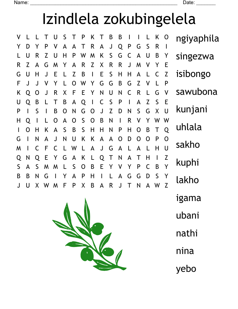 Izindlela zokubingelela Word Search