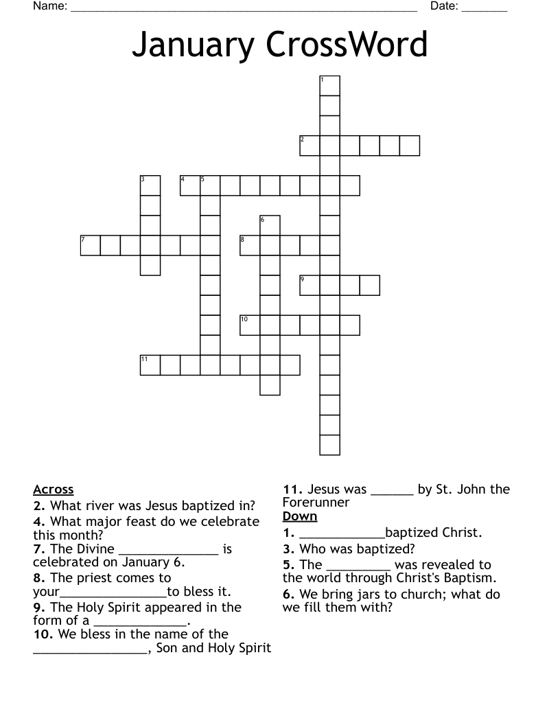 January CrossWord