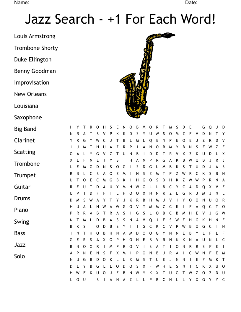 Jazz Search - +1 For Each Word! Word Search