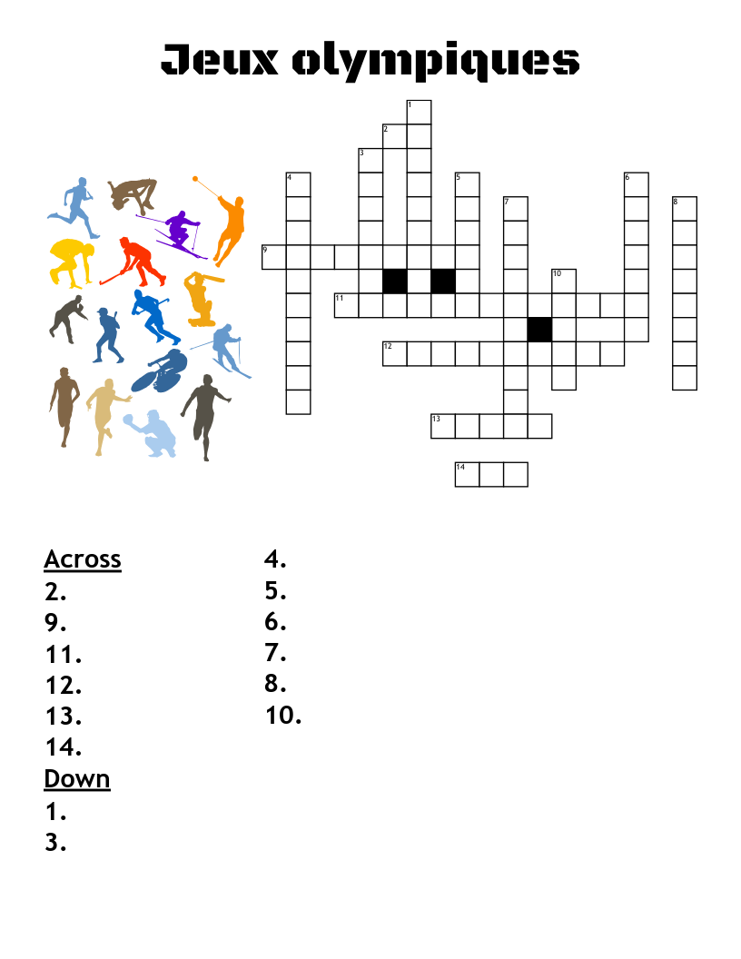 Jeux olympiques Crossword