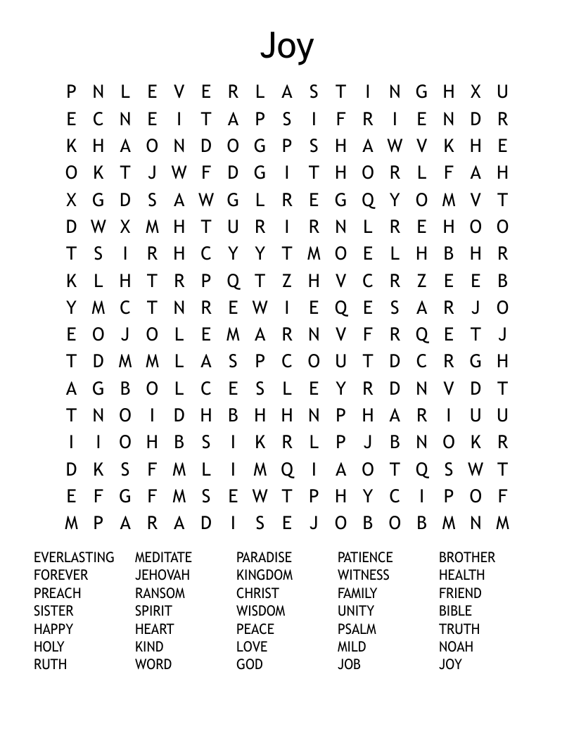 Joy Word Search