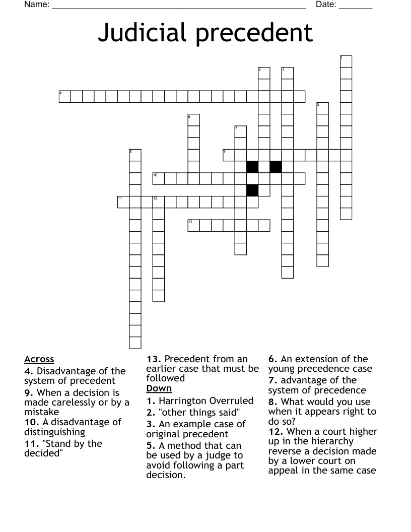 Judicial precedent Crossword