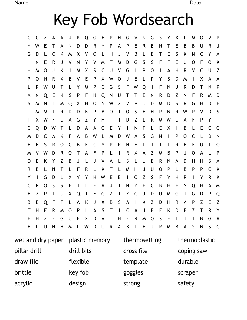 Key Fob Wordsearch