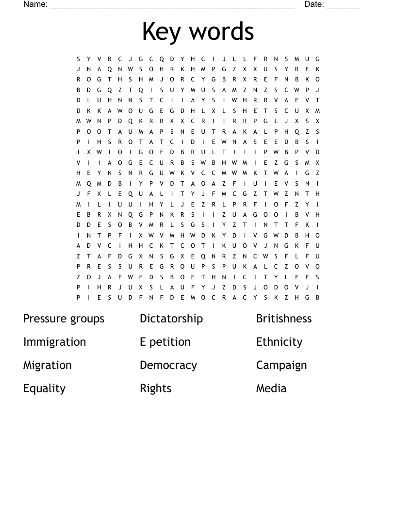 Key words  Word Search