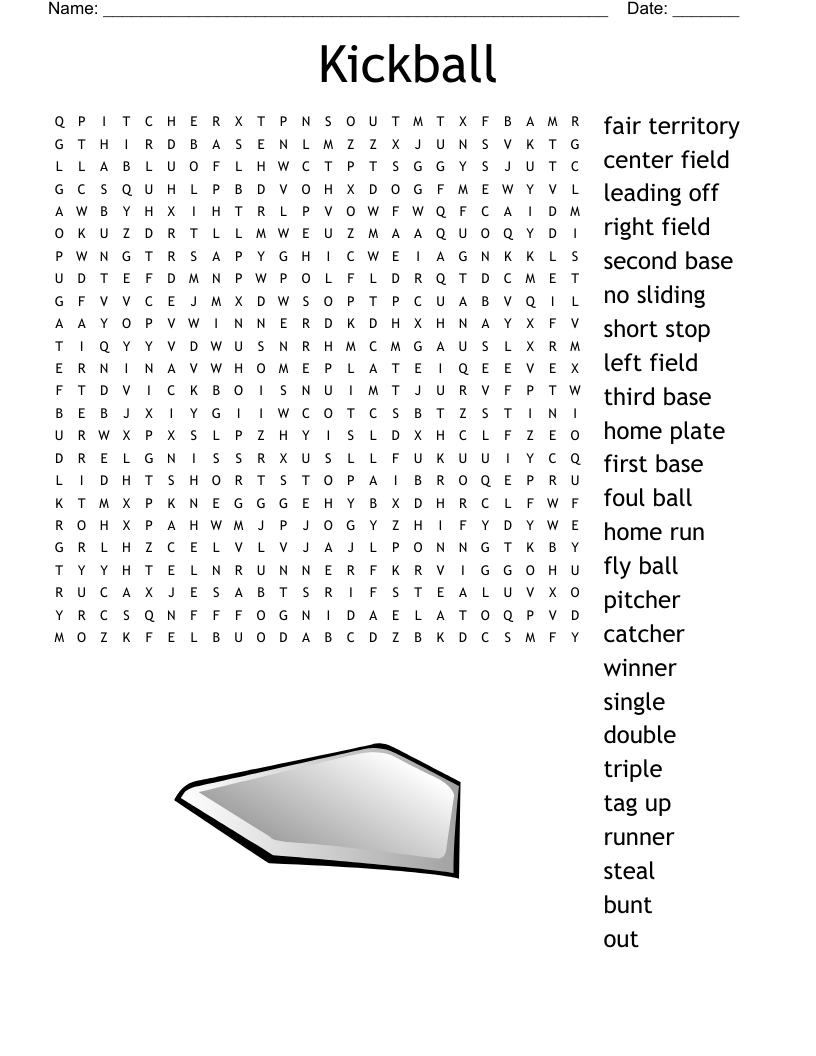 Kickball Word Search