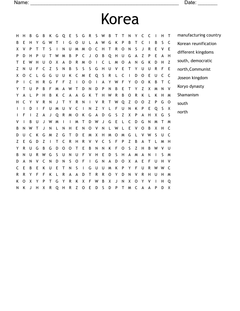 Korea Word Search
