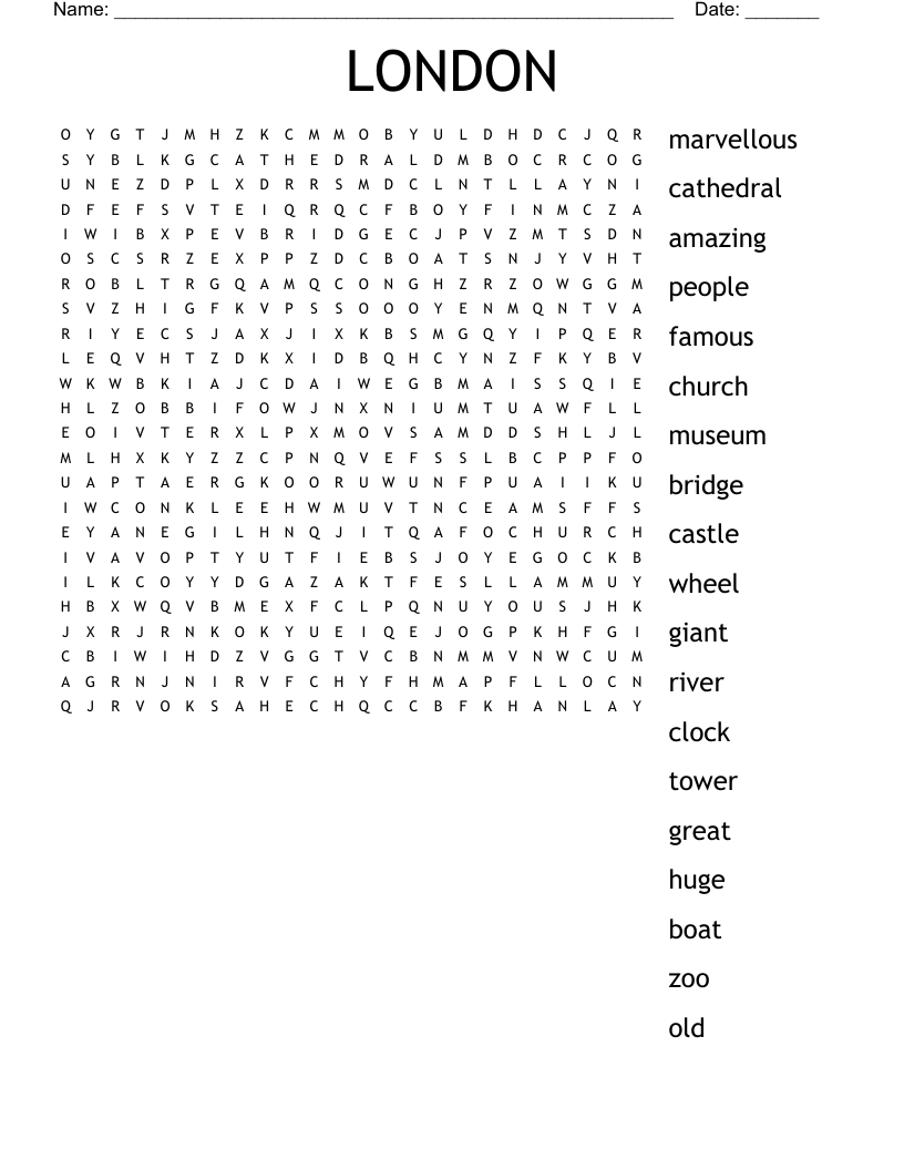 LONDON Word Search