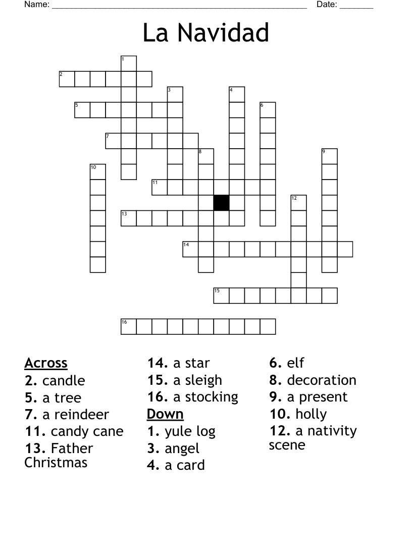 La Navidad Crossword