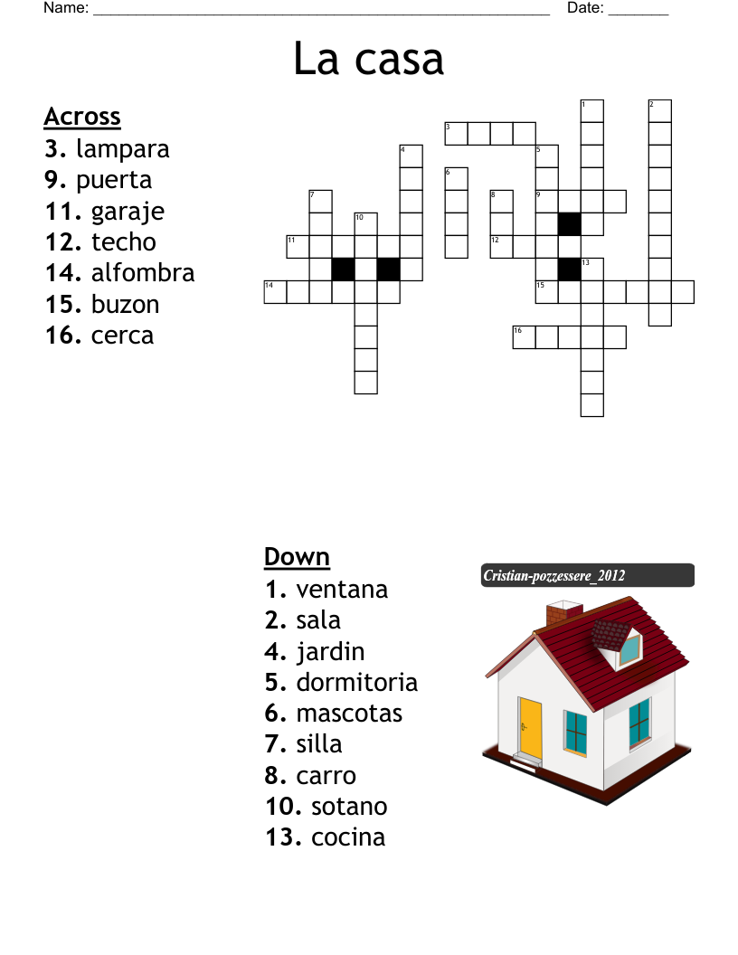 La casa Crossword