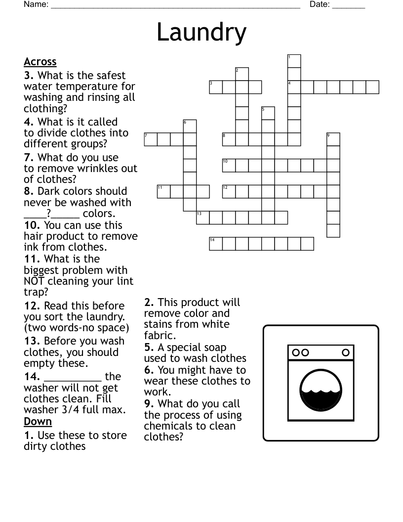 Laundry  Crossword