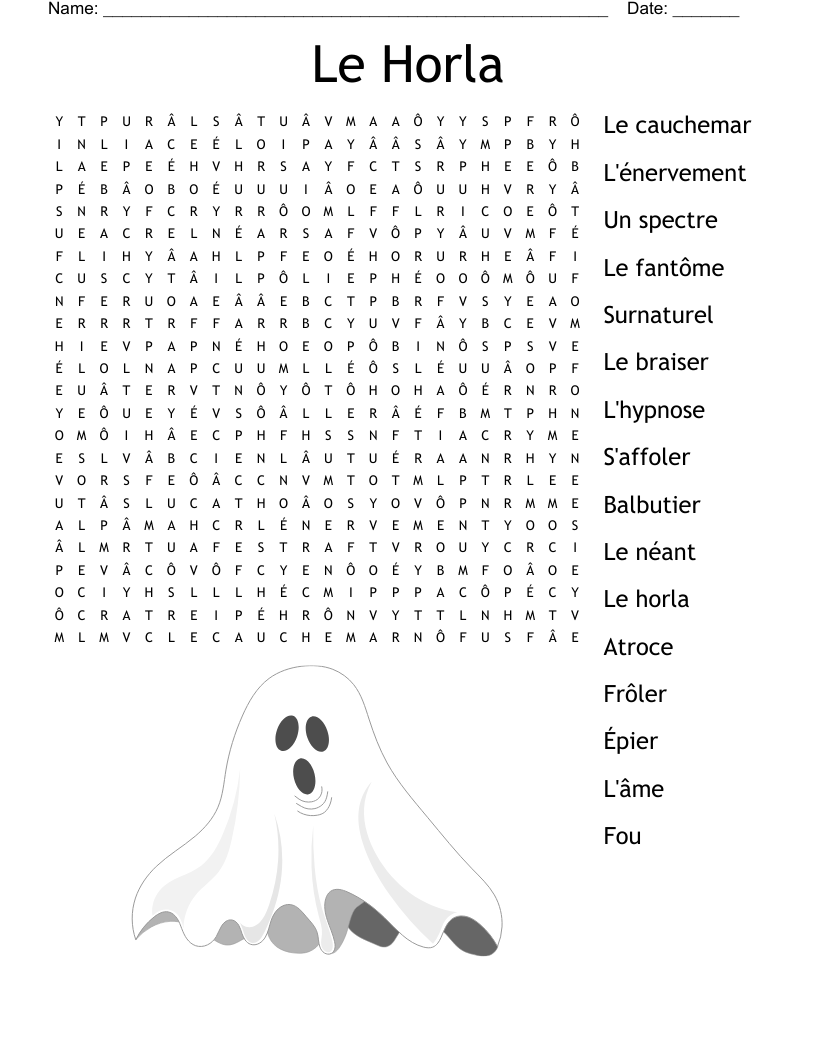 Le Horla  Word Search