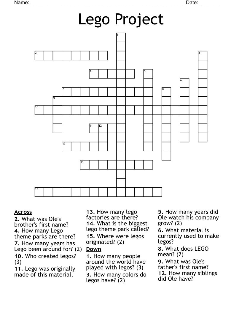 Lego Project Crossword