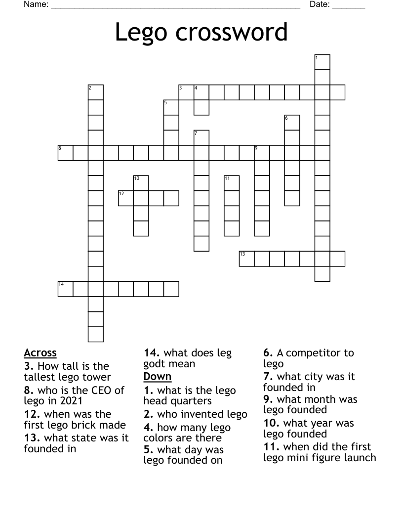 Lego crossword