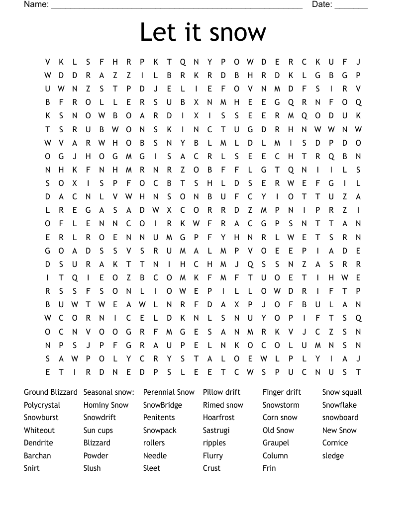 Let it snow Word Search