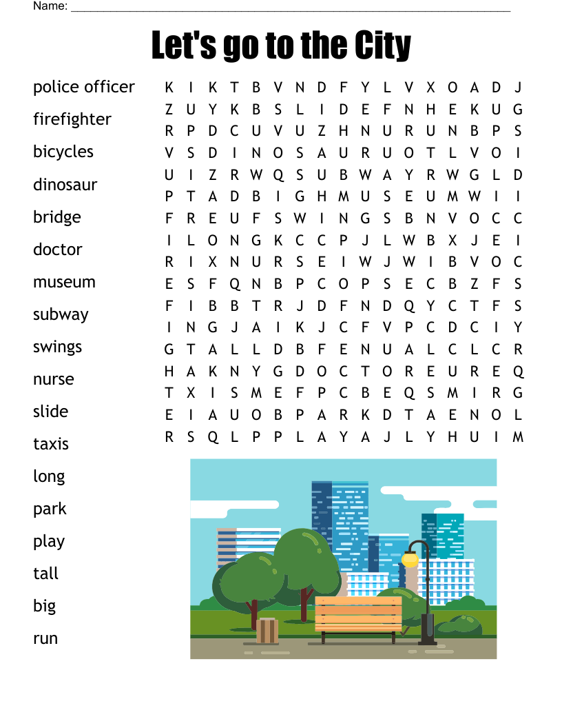 Let's go to the City Word Search