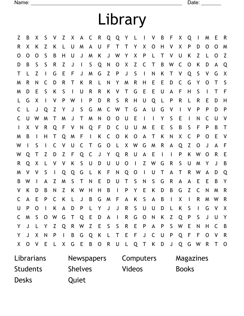 Library Word Search