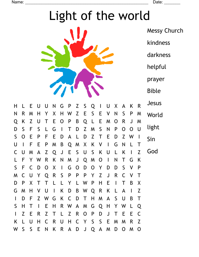 Light of the world Word Search