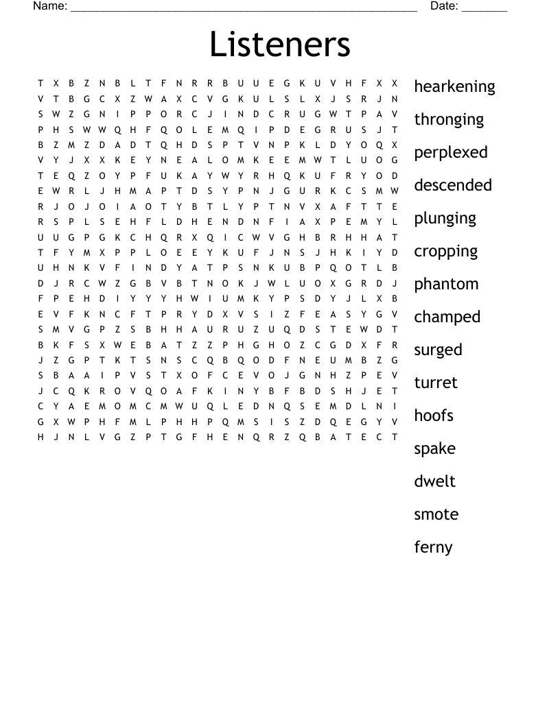 Listeners Word Search