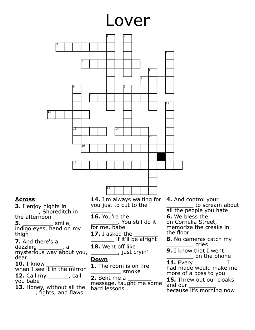 Lover Crossword
