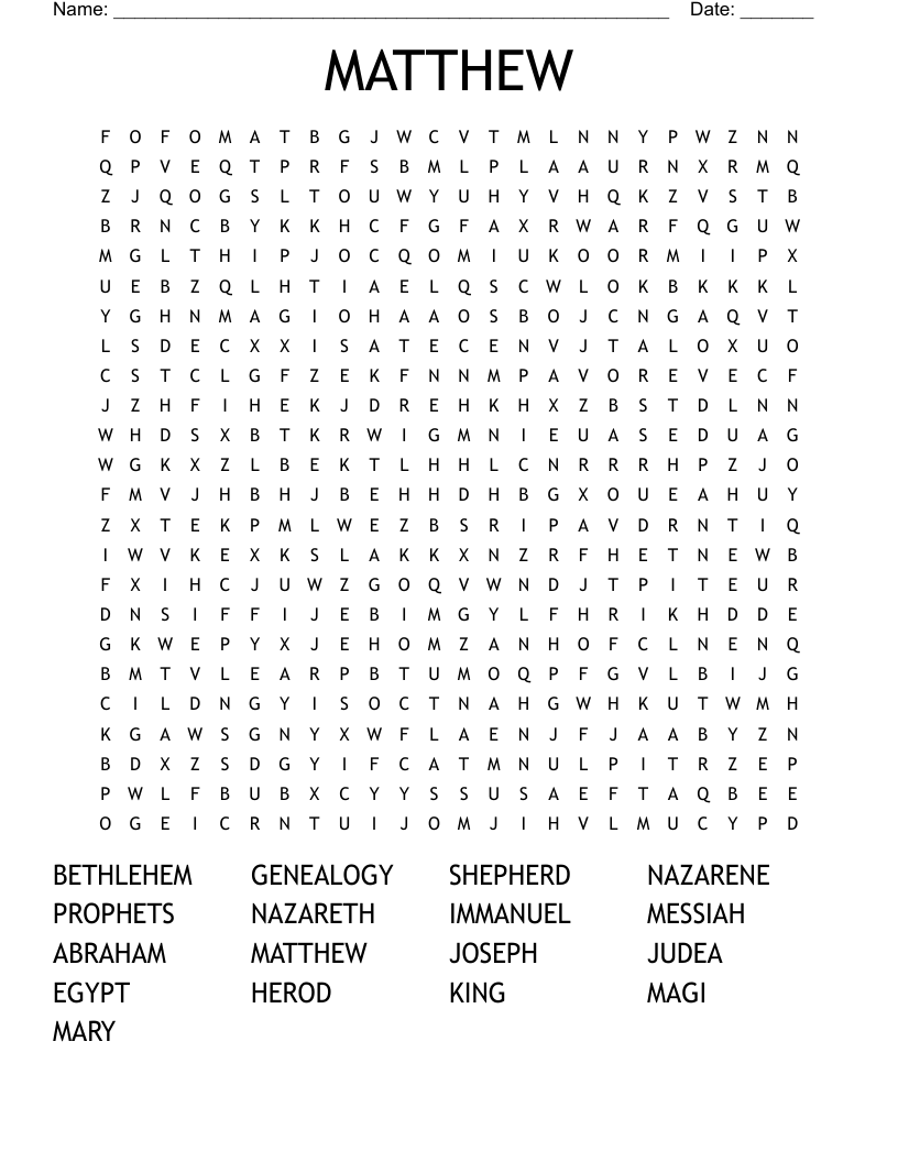 MATTHEW Word Search