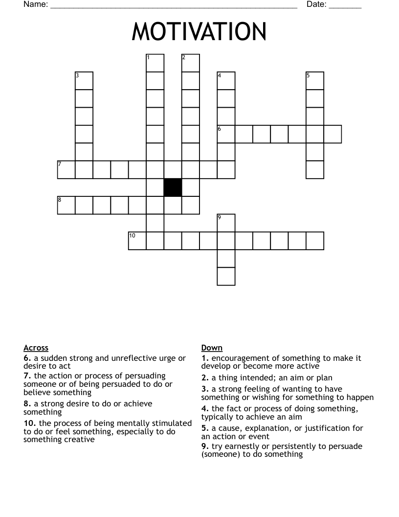 MOTIVATION Crossword