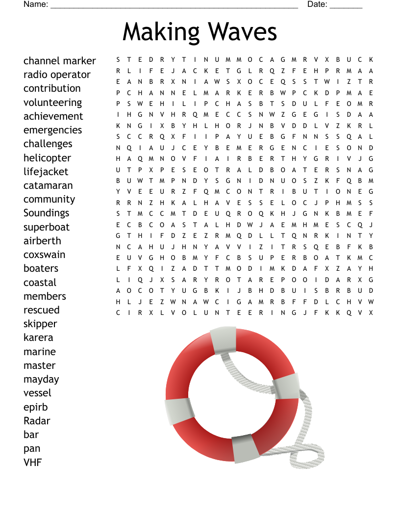 Making Waves Word Search