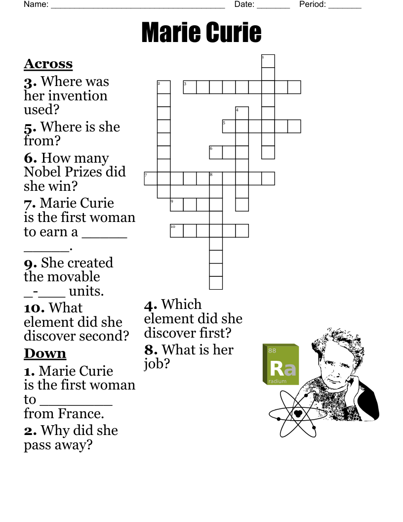 Marie Curie Crossword