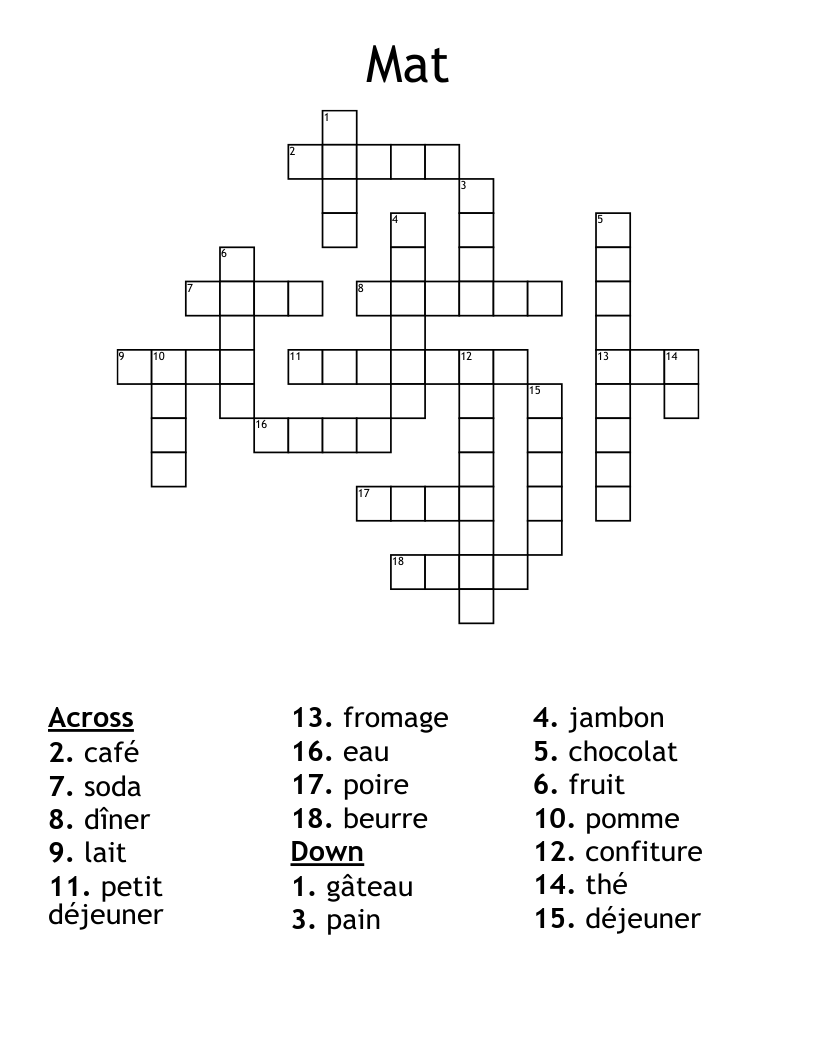 Mat Crossword