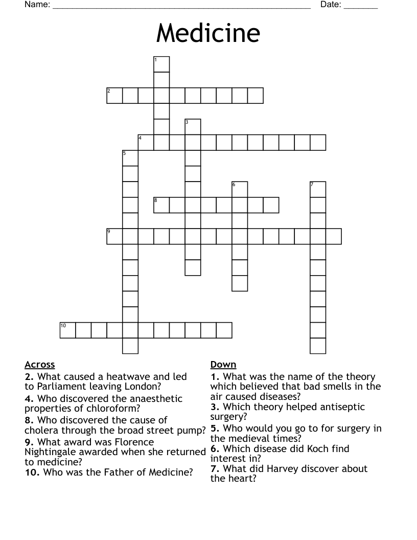 Medicine Crossword