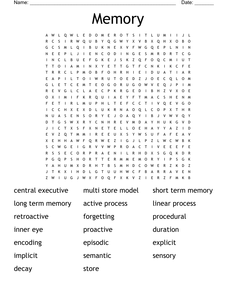 Memory Word Search