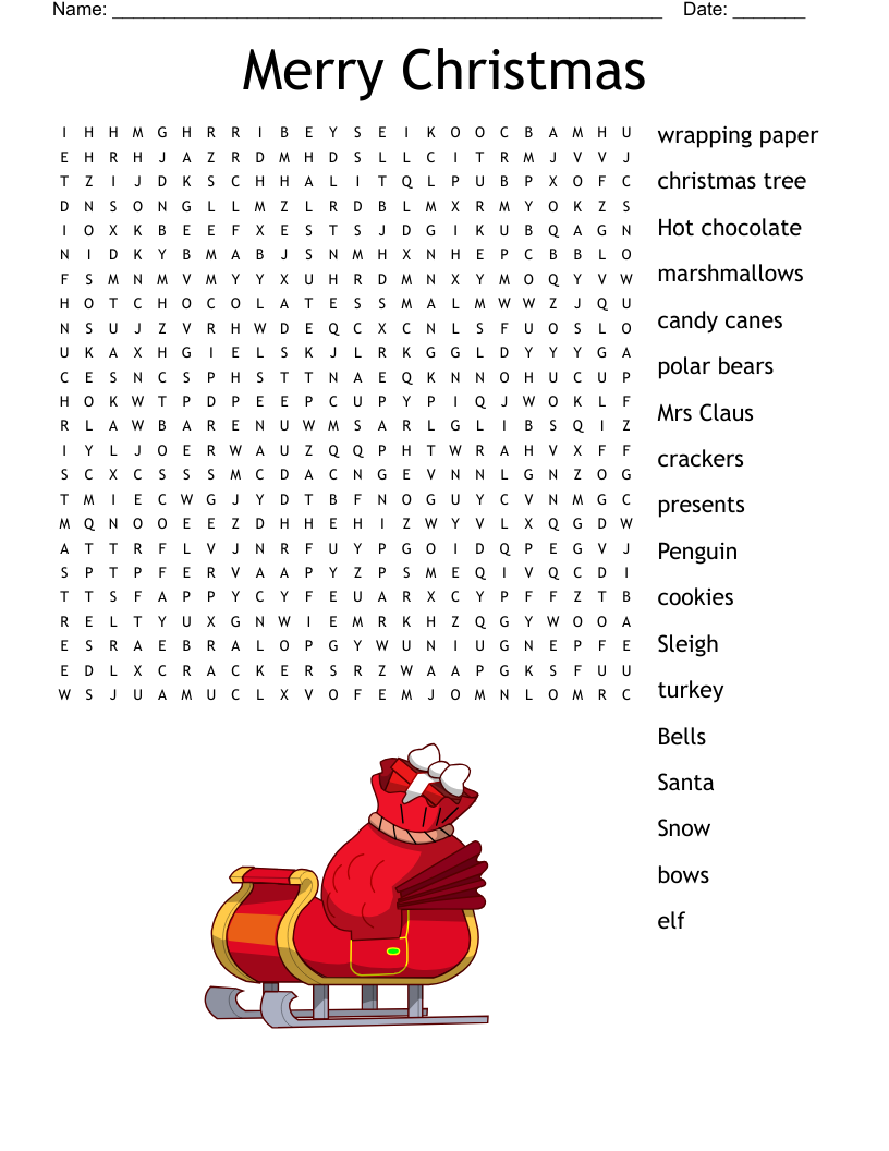 Merry Christmas  Word Search