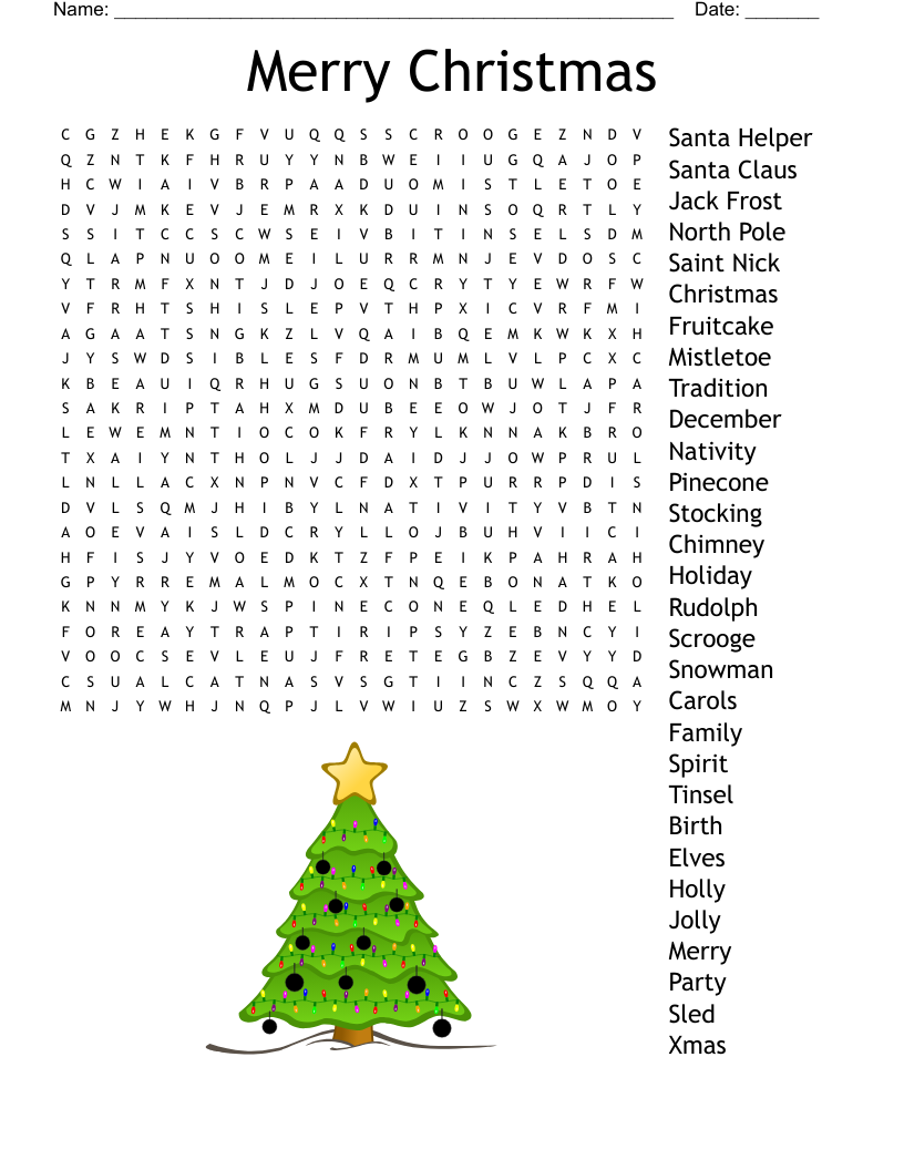 Merry Christmas  Word Search