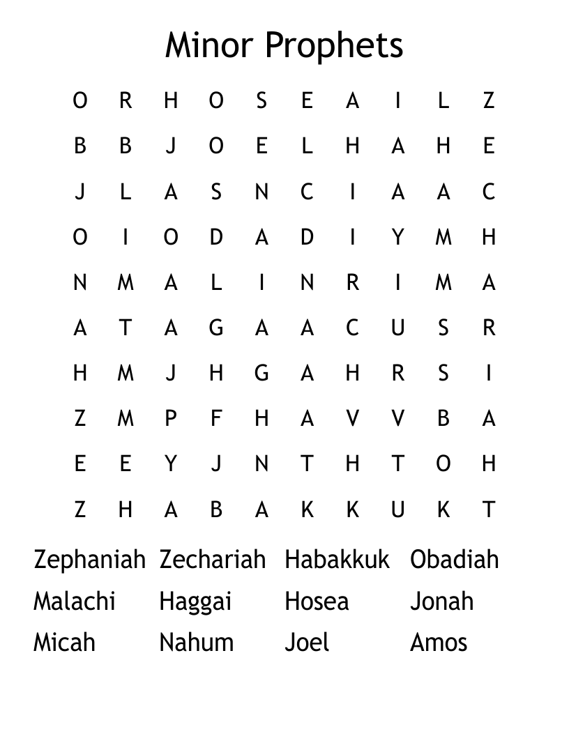 Minor Prophets Word Search