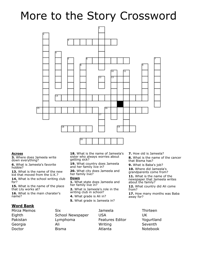 More to the Story Crossword