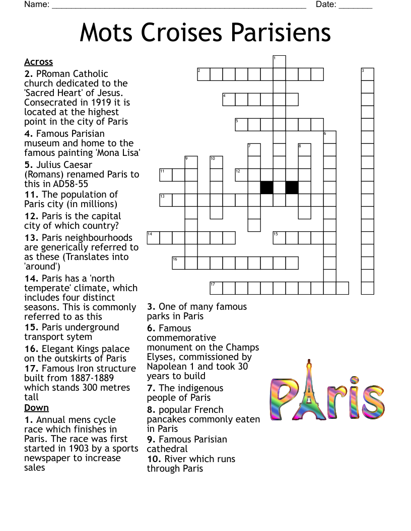 Mots Croises Parisiens Crossword