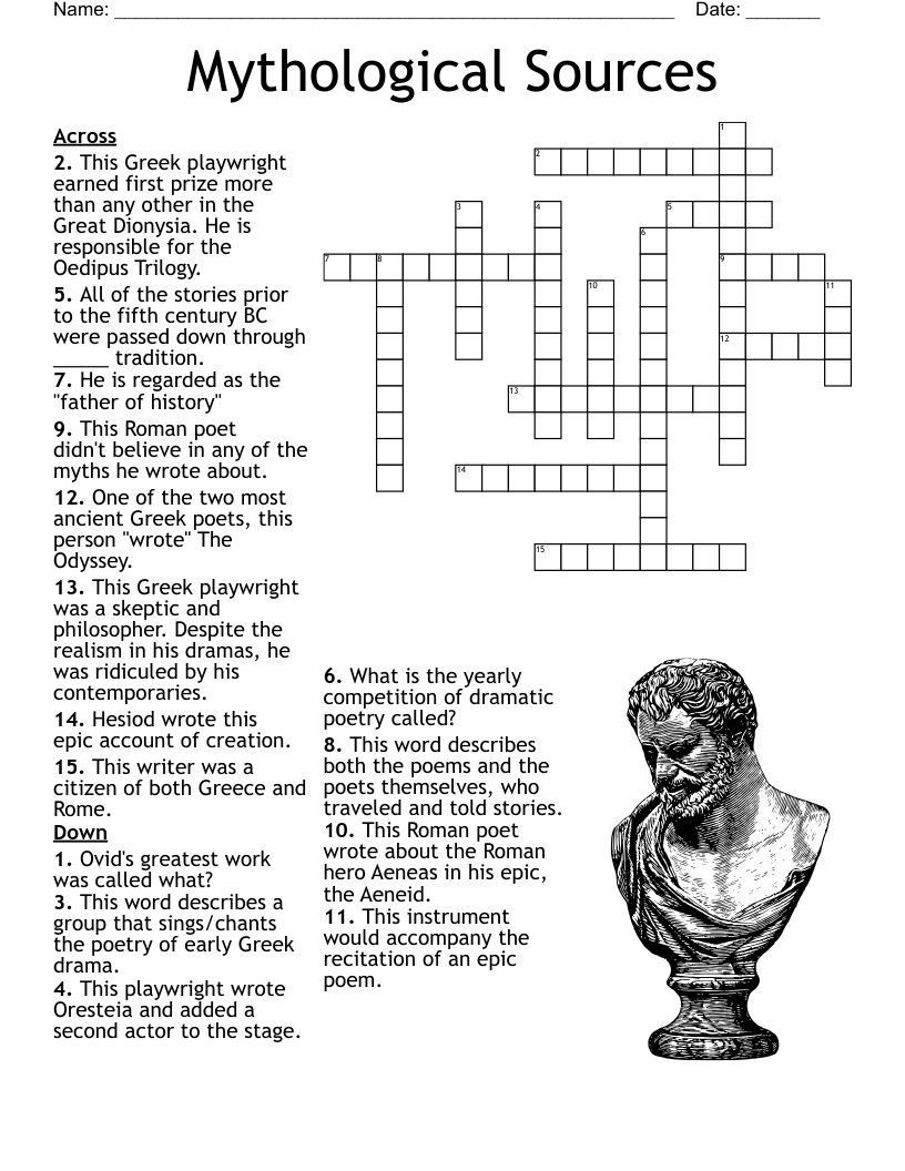 Mythological Sources Crossword