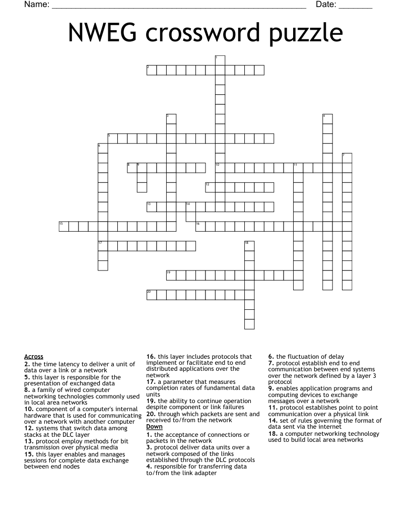 NWEG crossword puzzle