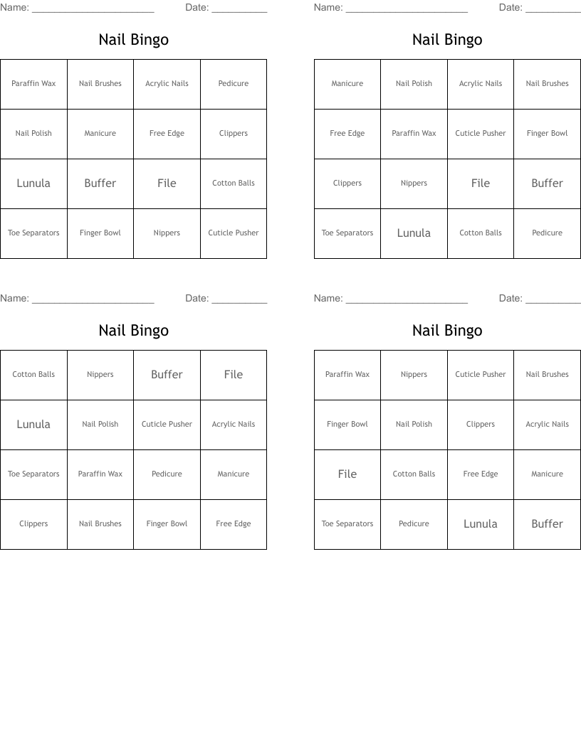 Nail Bingo