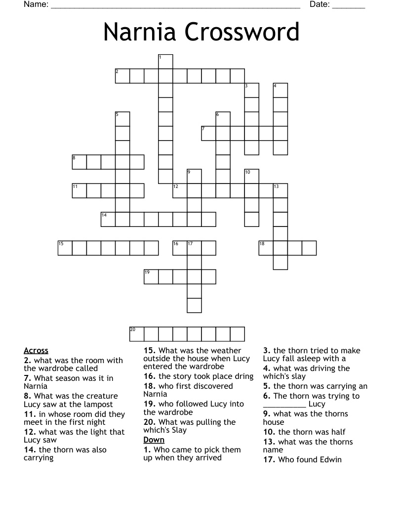 Narnia Crossword