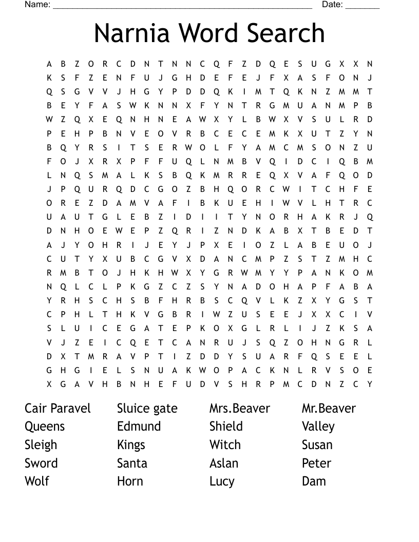 Narnia Word Search