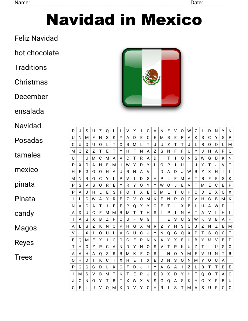 Navidad in Mexico Word Search