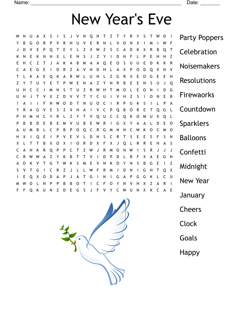 New Year's Eve  Word Search